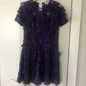 Michael by Michael Kors purple feathered dress